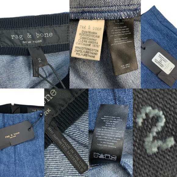 Rag And Bone Womens Hina Jean 2 Clean Ambra Blue Cropped Flare Leg High Rise - Picture 5 of 12